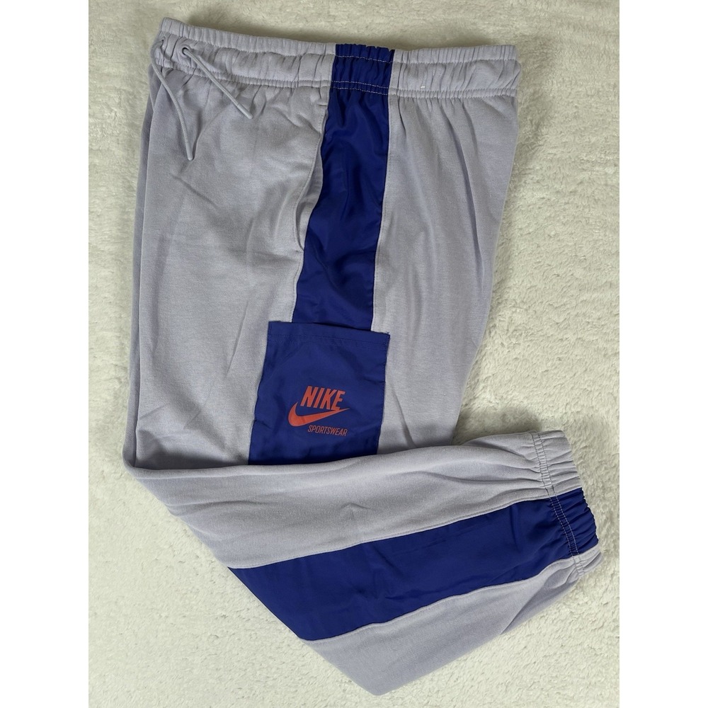 Nike Sportswear DD5679-531 Purple Color Block Fleece‎ Lined Sweatpants Women's S